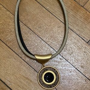 Gold and black statement necklace